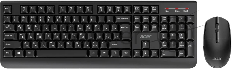Комплект клавиатура+мышь Acer OCC401 беспроводной, USB, 1600 DPI, чёрный