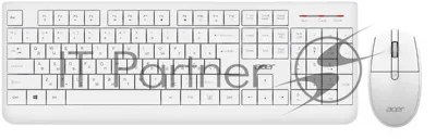 Комплект клавиатура+мышь Acer OCC401 беспроводной, USB, 1600 DPI, белый