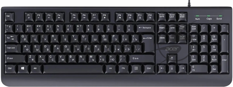 Клавиатура Acer OKW400 проводная, USB Type-A, черный