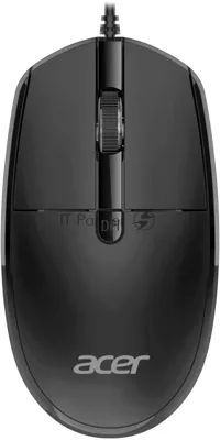 Мышь проводная Acer OMW401 черный, 2000 dpi, USB, кнопки - 4