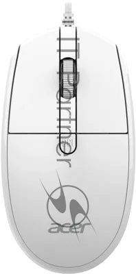 Мышь проводная Acer OMW401 белый, 2000 dpi, USB, кнопки - 4