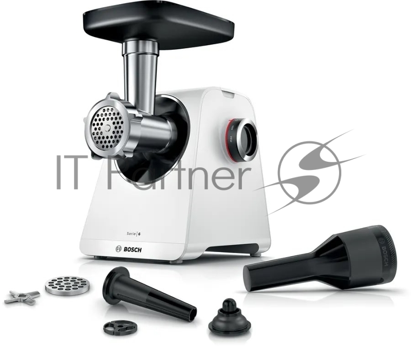 Мясорубка электрическая Bosch MFWS607W белый, 2100 Вт, 3.5 кг/мин, реверс, насадки - 4