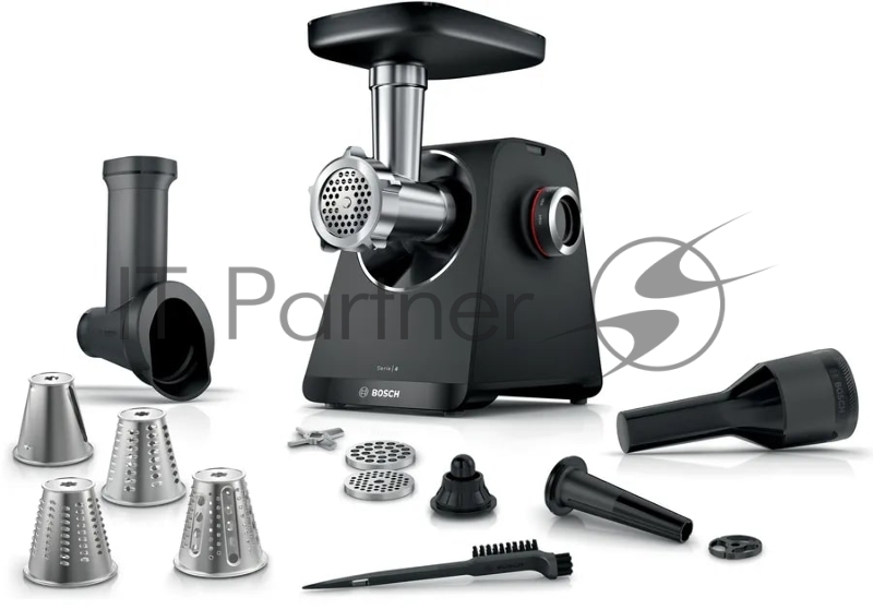 Мясорубка электрическая Bosch MFWS640B черный, 2100 Вт, 3.5 кг/мин, реверс, насадки - 9