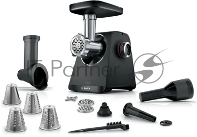 Мясорубка электрическая Bosch MFWS640B черный, 2100 Вт, 3.5 кг/мин, реверс, насадки - 9