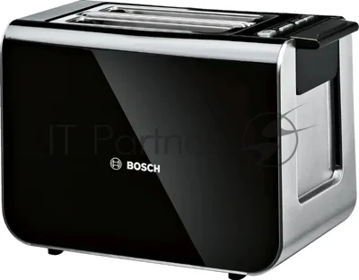 Тостер Bosch TAT8613N черный, 860 Вт, 2 слота