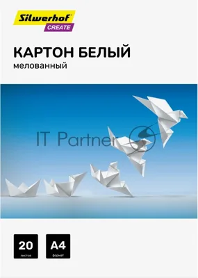 Картон белый Silwerhof мелованный 20л. A4 Create 240г/м2 обл.мел.картон ПЭТ 200x280мм