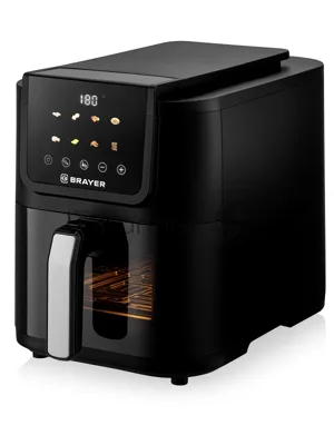 Аэрогриль Brayer 2041BR черный, 1500 Вт, 5 л, сенсор, 8 программ