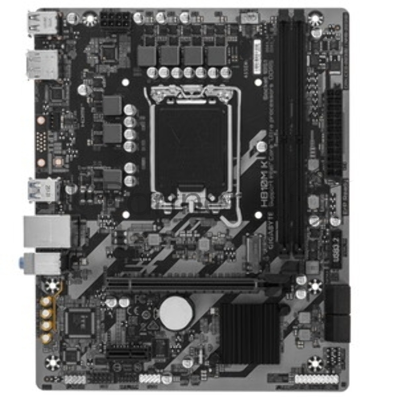 Материнская плата Gigabyte H810M K, LGA1851, Intel H810, 2xDDR5, 4xSATA, 1xM.2, 1xPCIe 4.0 x16, 1xPCIe 3.0 x1, 1xDP, 1xHDMI, 1x1Gb LAN, 2xUSB-A 5Gbps, 4xUSB-A 2.0, 3x3.5 мм, 7.1, mATX