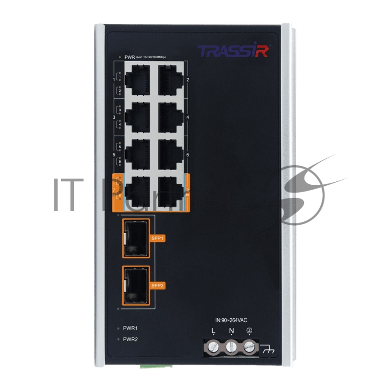 Неуправляемый промышленный коммутатор Trassir c 8 PoE портами TR-NS15102S-130-8POE