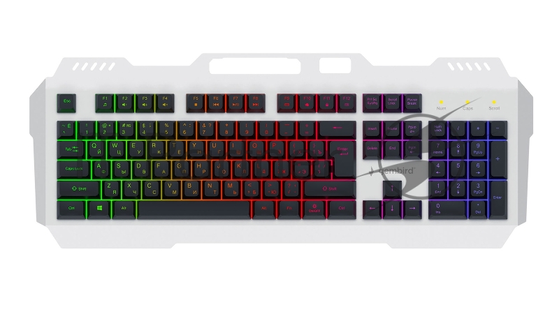 Клавиатура Gembird KB-G710M-S проводная, USB Type-A, чёрный/серебристый