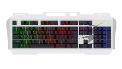 Клавиатура Gembird KB-G710M-S проводная, USB Type-A, чёрный/серебристый