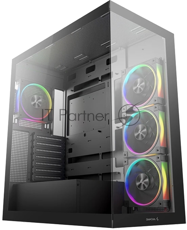 Компьютерный корпус Deepcool CG580 4F V2 без БП, боковое окно (панорама), 4x120мм ARGB PWM вентилятора, черный, ATX (R-CG580-BKADA4-G-2)
