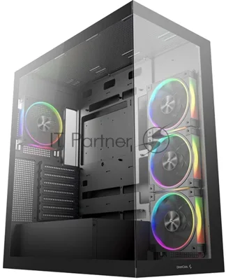 Компьютерный корпус Deepcool CG580 4F V2 без БП, боковое окно (панорама), 4x120мм ARGB PWM вентилятора, черный, ATX (R-CG580-BKADA4-G-2)
