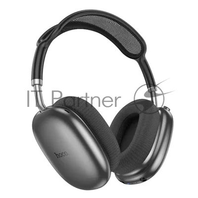 Беспроводные/проводные наушники Hoco W55 Plus серый космос, накладные, Bluetooth + проводной