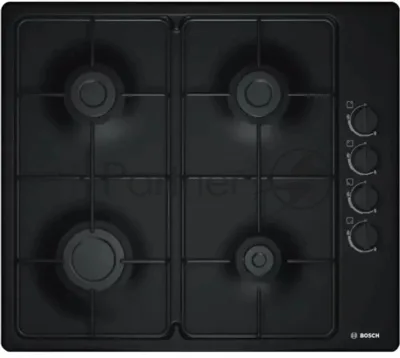 Газовая варочная поверхность Bosch PBP6C6K80Q, 4 конфорки, эмалированная сталь, 7400 Вт