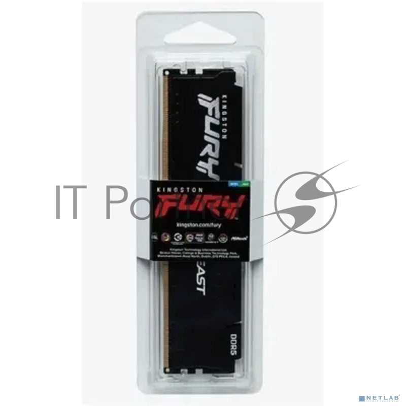 Оперативная память Kingston Fury Beast, DDR5, 32GB (1x32GB), 6000 MHz, CL36, с радиатором, черный