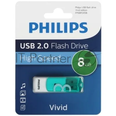 Флешка USB 8Gb PHILIPS IRON 2.0 8Gb, USB 2.0