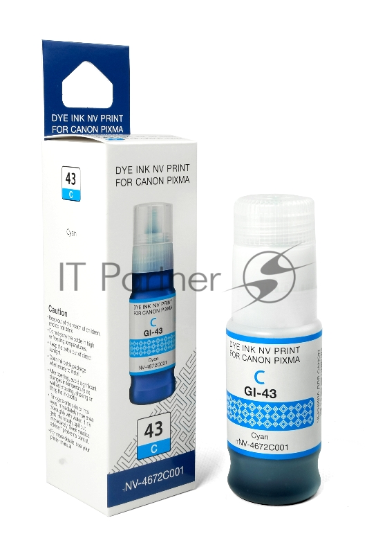 Чернила NVPrint GI-43 C (NV-4672C001) для Canon Pixma G540, G640 (70 мл) Cyan (в коробке) совместимые