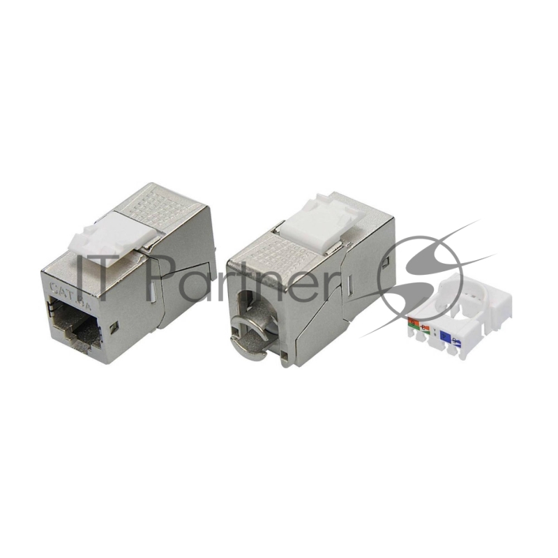 Модуль Keystone RJ45 CAT6A экранированный (STP) 90градусов серебристый