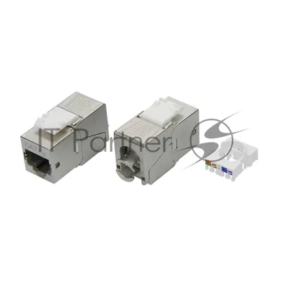 Модуль Keystone RJ45 CAT6A экранированный (STP) 90градусов серебристый