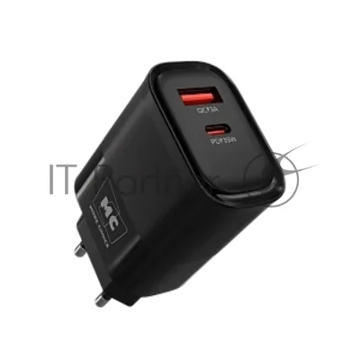 Сетевое зарядное устройство MORE CHOICE NC82a 1USB+1Type-C 3.0A PD 35W+QC3.0 для Type-C Type-C черный