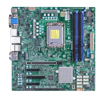 Материнская плата Supermicro X13SAQ, LGA1700, Intel Q670E, 4xDDR5 UDIMM, 8xSATA 6Gb/s, 1xM.2 PCIe 4.0, 1xPCIe 5.0 x16, 1xPCIe 4.0 x4, 1xPCIe 3.0 x4, 1xPCIe 3.0 x2, 1xVGA, 1xDVI-D, 1xHDMI, 1xDisplayPort, 2x 2.5Gb LAN, 2xUSB 3.2 Gen2 Type-A, 2xUSB 3.2 Gen2x2 Type-C, 2xUSB 2.0, S/PDIF, 7.1, microATX