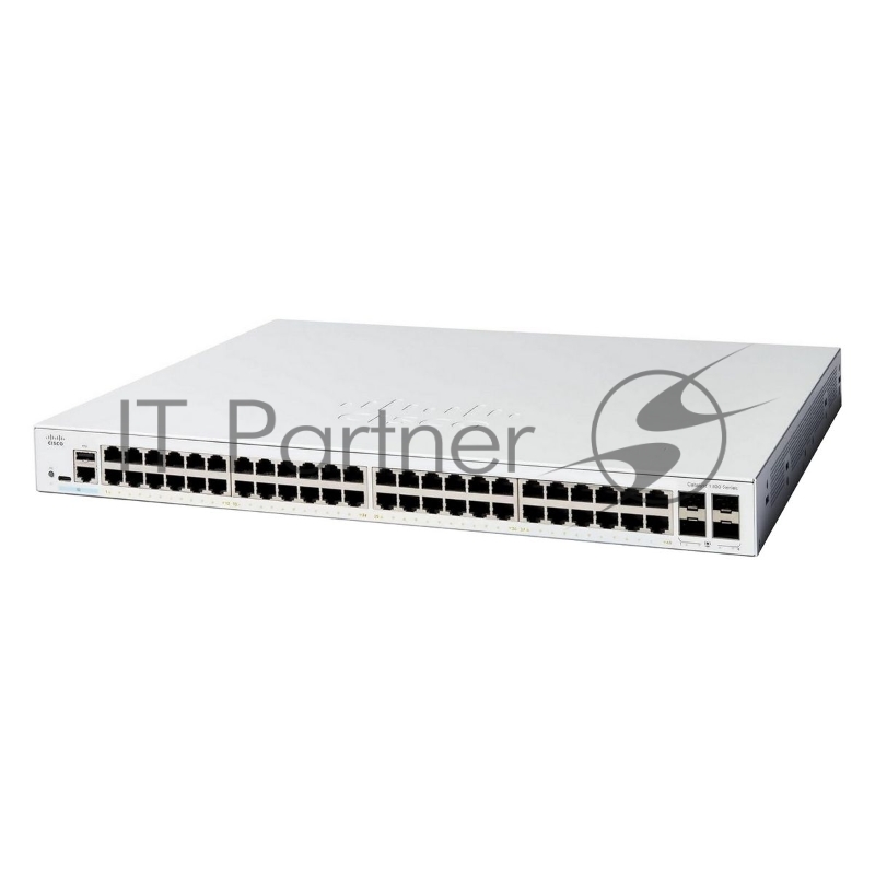 Коммутатор Cisco Catalyst C1300-48T-4G, 48×1 Гбит/с, 4×1 Гбит/с SFP, управляемый