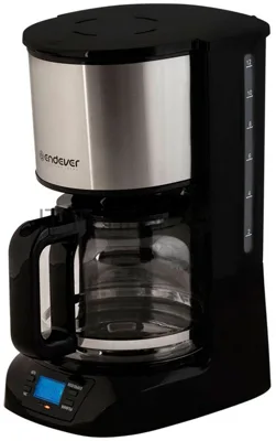 Кофеварка капельного типа Endever Costa-1044, мощность 800 Вт, -стальной/черный, объем 1,5л, LCD дисплей, по 4 шт/уп
