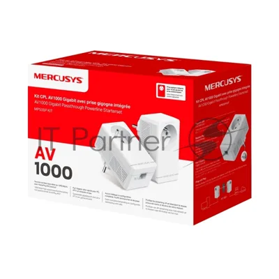Комплект гигабитных адаптеров Powerline с розеткой Mercusys MP500P KIT