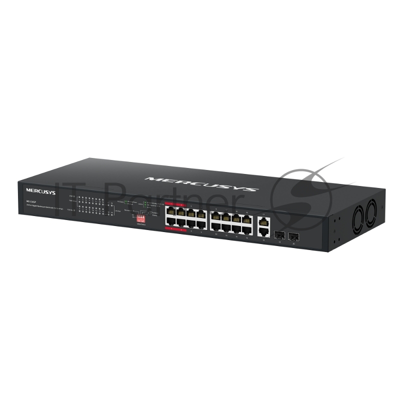 Коммутатор Mercusys MS120GP, 16×1 Гбит/с PoE + 2×1 Гбит/с + 2×1 Гбит/с SFP, неуправляемый
