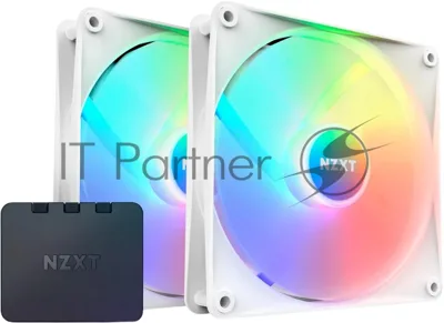 Вентилятор для корпуса Case Cooler NZXT F140 RGb Core Twin Pack (140x140x25мм, 4-pin PWM, RGb, 89.48CFM, 32.5dBA, 1800RPM, белый, 2pcs)