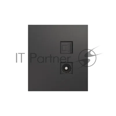 Розетка телевизионная Kranz STRONG компьютерная RJ45 кат6 + TV с/у графит