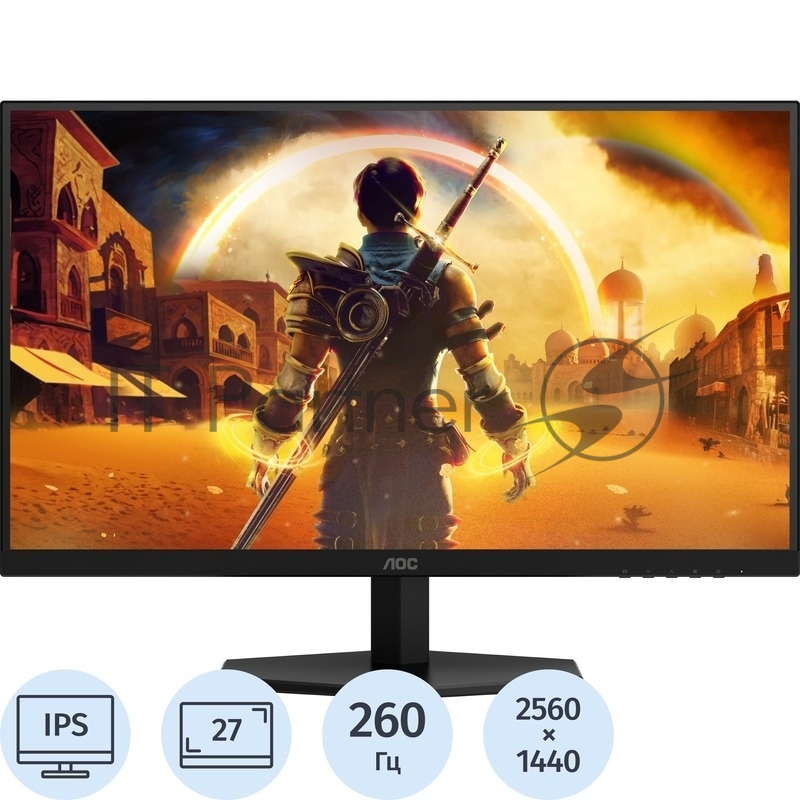 Монитор 27" AOC Q27G42ZE Fast IPS 2560x1440, 240 Гц, 0.3 мс, 16:9, 300 кд/м², HDMI 2.0, DP 1.4, 3.5 Jack, Adaptive-Sync, HDR10, черный