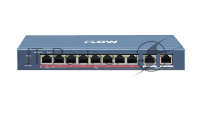 Коммутатор iFLOW F-SW-EU410HPOE-V, 8×100 Мбит/с PoE + 2×1 Гбит/с, неуправляемый