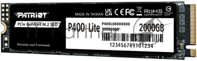 Накопитель SSD Patriot PCIe 4.0 x4 2Tb P400LP2KGM28H P400 Lite M.2 2280