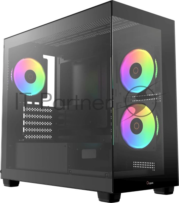 Компьютерный корпус Ocypus Gaммa C52 BK ARGB mATX/win/black/3 ARGB fans/no PSU/Tempered Glass