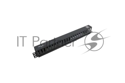Кабельный органайзер EKF TERACOM PRO с крышкой 19" 1U пластиковый черный TRP-1CORF-PL-BK