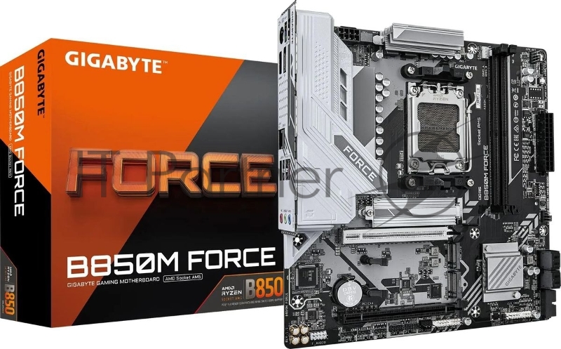 Материнская плата GIGABYTE B850M FORCE, AM5, AMD B850, 2xDDR5, 4xSATA, 3xM.2, 1xPCIe 5.0 x16, DisplayPort, HDMI, 1x2.5Gb LAN, 3x3.5 мм, 7.1, microATX