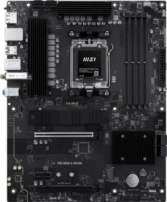 Материнская плата MSI PRO B850-S WIFI6E, AM5, AMD B850, 4xDDR5, 4xSATA, 2xM.2, 1xPCIe 4.0 x16, DisplayPort, HDMI, 1x2.5Gb LAN, USB Type-C, 3x3.5 мм, 7.1, ATX