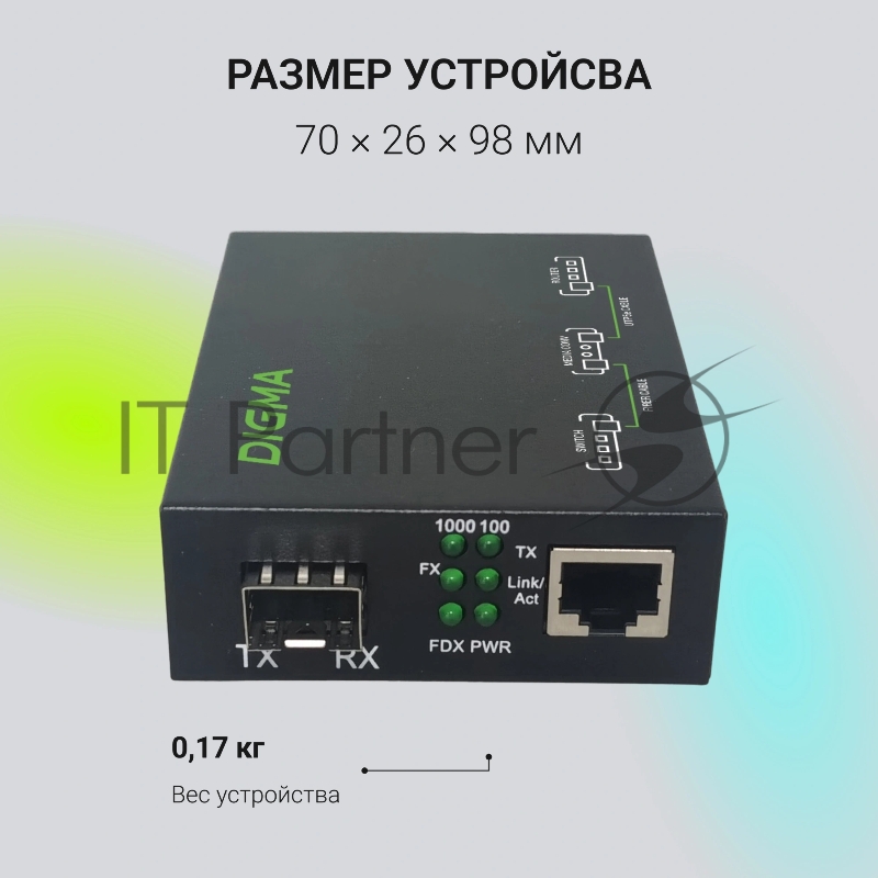 Медиаконвертер Digma DMC-1G-SFPL