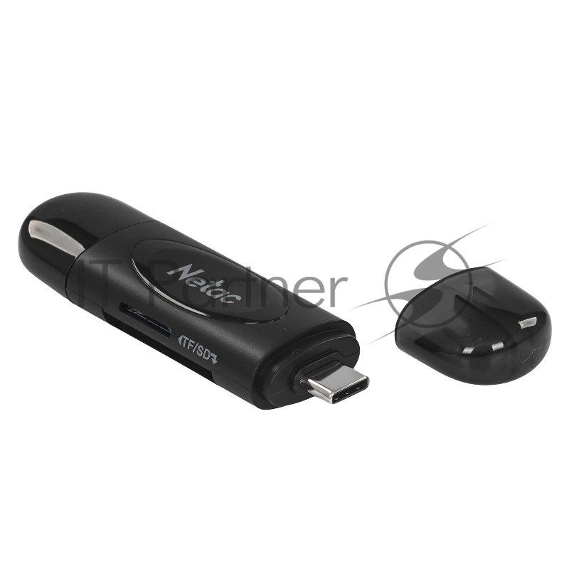 Кард-ридер Netac WK14/черный/SD/SDHC/SDXC/microSD/microSDHC/microSDXC/USB 3.0/USB Type-C/пластик