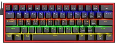 Клавиатура Redragon Fizz проводная, USB Type-A, чёрный/красный
