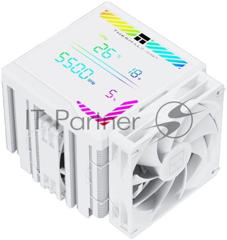 Кулер для процессора CPU Cooler Thermalright Peerless Assassin 140 Digital белый (4-pin PWM, 165мм, Ni/Cu, 6x6мм, 1x120мм + 1x140мм, 82.CFM, 29.6dBA, 1850RPM, S: 1200, 1700, 1851, 115X, 2011, 2066, AM4, AM5, белый)