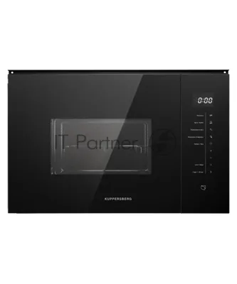 Встраиваемая микроволновая печь Kuppersberg HMW 651 B, High-Tech, 25 л, мощность 900 Вт, кварцевый гриль, поворотный стол, 5 уровней мощности, 8 автоматических программ, размораживание, сенсорное управление, дисплей, черный