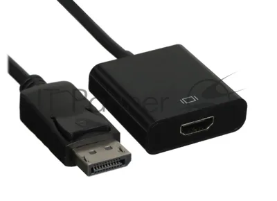 Переходник GoPower DisplayPort (m)-HDMI (f) ver.1.4 черный Premium Zip-Lock c подвесом (1/200)