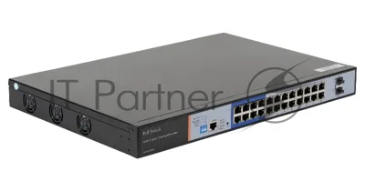 Коммутатор GIGALINK GL-SW-G205-24P, 24×1 Гбит/с PoE + 2×1 Гбит/с SFP, настраиваемый