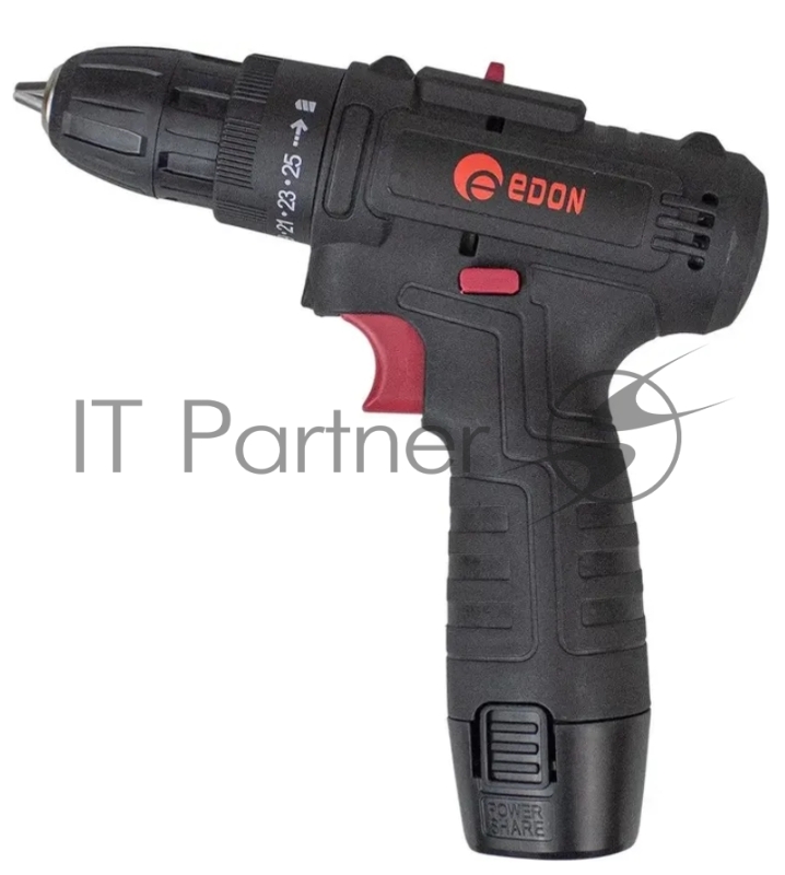 Дрель-шуруповерт Edon AD-1201, 12 В, 1,5 Ач, 30 Нм, щеточный