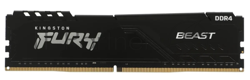 Оперативная память Kingston Fury Beast Black, DDR4, 8GB (1x8GB), 3200MHz, CL16, с радиатором, черный