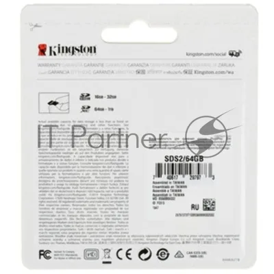 Флеш карта SDXC 64Gb Kingston SDS3/64Gb Canvas Select Plus w/o adapter