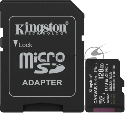 Флеш карта microSDXC 128Gb Kingston SDCS3/128Gb Canvas Select Plus + adapter
